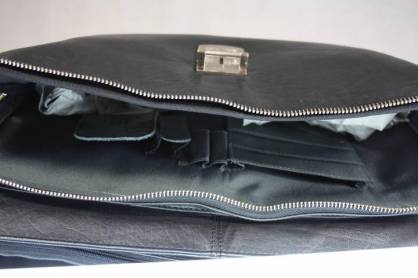 Laptop Leder Aktentaschen Schwarz 457