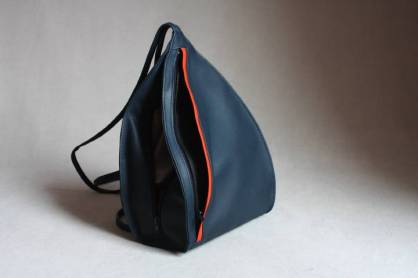 Olbrish B Lederrucksack Lenz 14610 Blau Orange