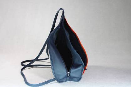 Olbrish B Lederrucksack Lenz 14610 Blau Orange