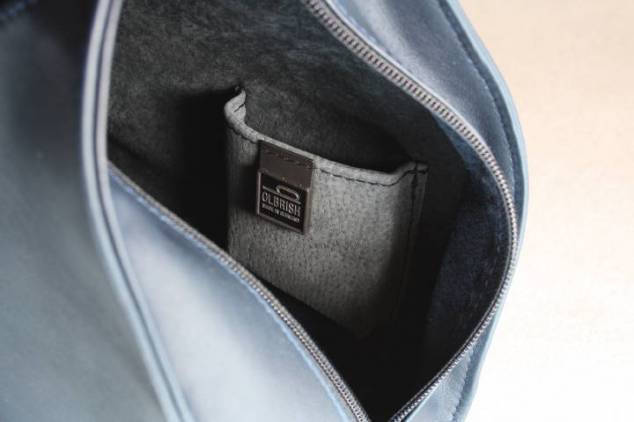 Olbrish B Lederrucksack Lenz 14610 Blau Orange